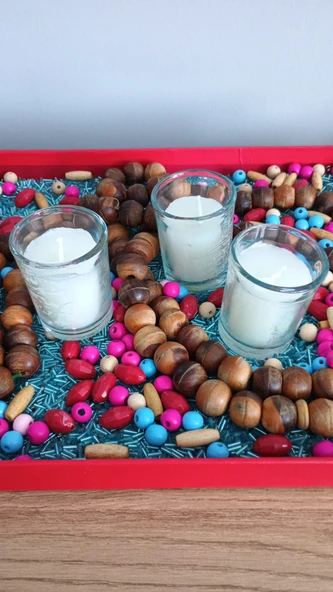 MİNİK SEVİMLİ CAM BARDAK MUM - 2