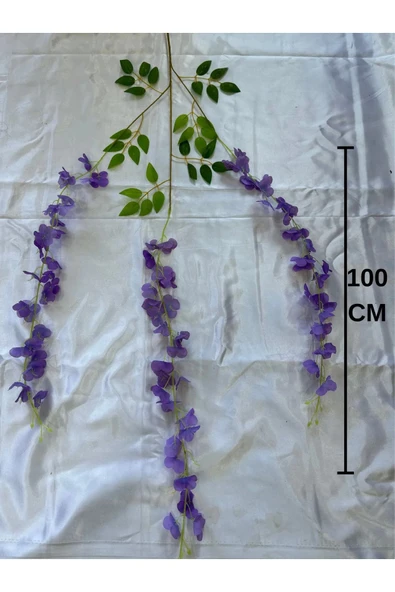 Yapay Sarkan Akasya Çiçeği  Lila-mor 1 DAL NİŞAN DEKOR SÖZ BALKON SÜSÜ - Resim 2
