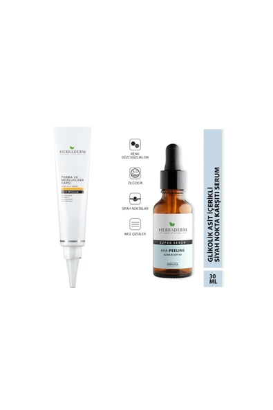 Torba Ve Morluklara Karşı Göz Altı Kremi + Superserum Aha Peeling 30 Ml Glikolik %8