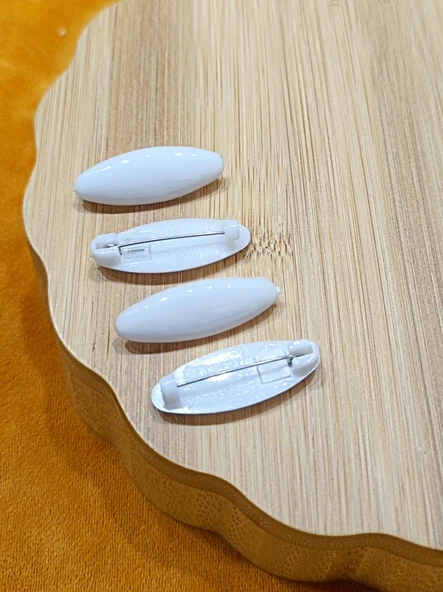 Monalisa Home Dörtlü  Lüks Beyaz Eşarp İğnesi