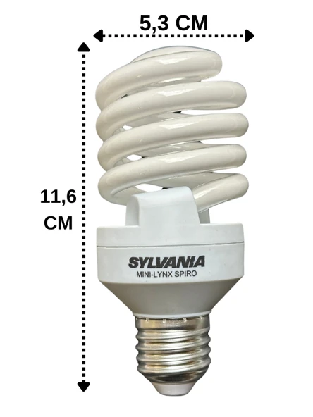 (8 Adet) Sylvania 23W (103W) 2700K (Sarı Işık) E27 Duylu (Kalın Duy) Tasarruflu Ampul - 3