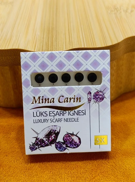 Monalisa Home Beşli Lüks Siyah Parlak Eşarp İğnesi