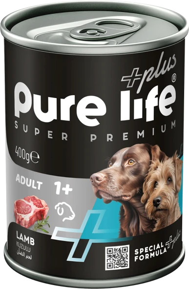 Pure Life Plus Kuzulu Yetişkin Köpek Konservesi 400 gr 12 adet