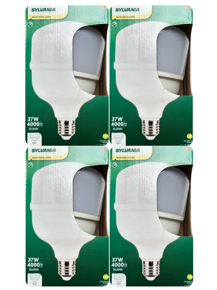 (4 Adet) Sylvania 37W 3000K (Sarı Işık) E27 Duylu (Kalın Duy) Torch Led Ampul