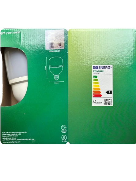 (2 Adet) Sylvania 37W 6500K (Beyaz Işık) E27 Duylu (Kalın Duy) Torch Led Ampul - Resim 4