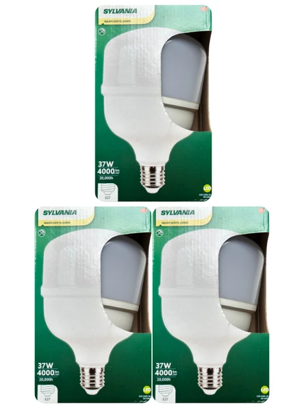 (3 Adet) Sylvania 37W 3000K (Sarı Işık) E27 Duylu (Kalın Duy) Torch Led Ampul