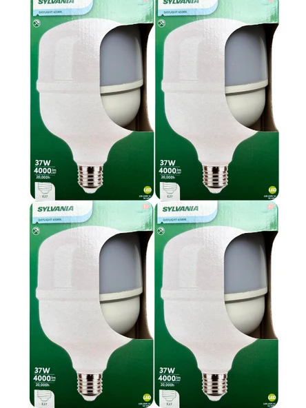 (4 Adet) Sylvania 37W 6500K (Beyaz Işık) E27 Duylu (Kalın Duy) Torch Led Ampul