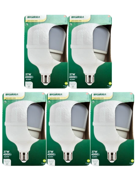 (5 Adet) Sylvania 37W 3000K (Sarı Işık) E27 Duylu (Kalın Duy) Torch Led Ampul