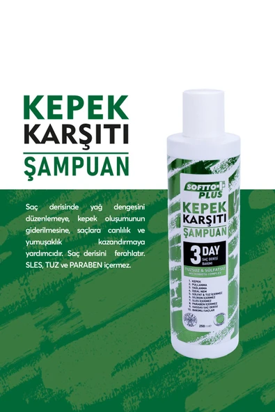Tuzsuz & Sülfatsız Kepek Karşıtı Onarıcı Şampuanı 250 /ml. Eczane100 - 3