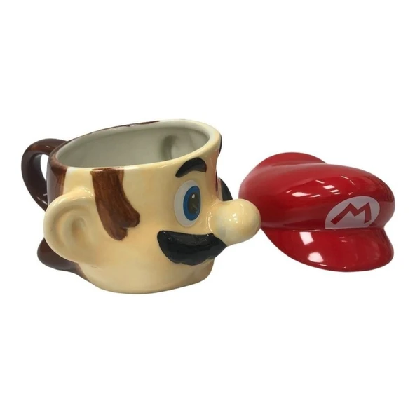 Bıyıklı Adam Tasarımlı Seramik Kapaklı Kupa Bardak - 2