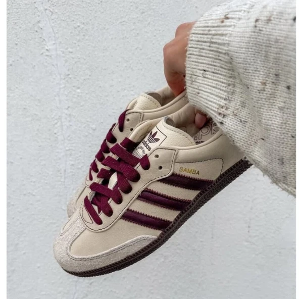 Adidas Samba Wonder White Maroon - 2