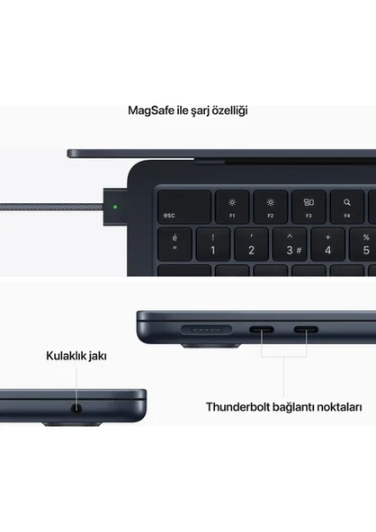 MacBook Air M2 8 GB 512 GB SSD 13.6" MLY43TU/A Gece Yarısı - 7