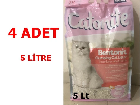 4 Adet Lider Catonite Pudra Kokulu Kedi Kumu 5 litre