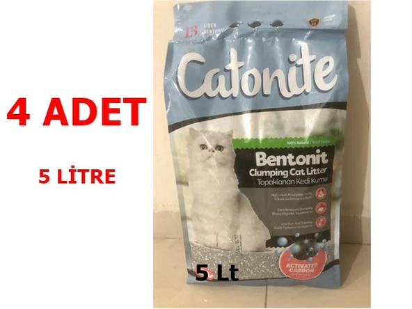 4 Adet Lider Catonite Aktif karbon Kedi Kumu 5 lt