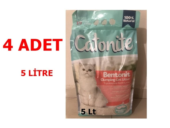 4 Adet Lider Catonite Marsilya Sabunlu Kedi Kumu 5 lt