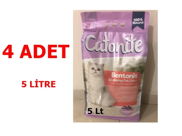4 Adet Lider Catonite Lavanta Kokulu Kedi Kumu 5 litre