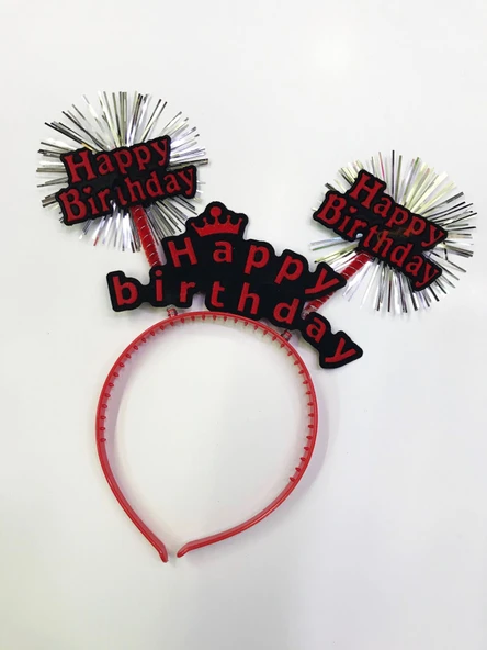 Happy Birthday Neon Renk Doğum Günü Tacı 12 Adet - 3