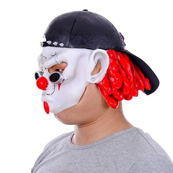 Lateks Şapkalı Gözlüklü Beyaz Maske - 2