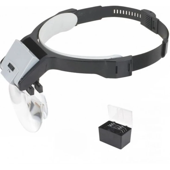Lens Takmalı 5 Lenslı Led Lambalı Şapka Tip Büyüteç - 3