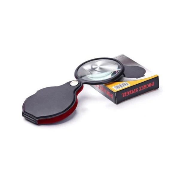5X 60Mm Cam Optik Lens Katlabilir Deri Kaplamalı Cep Büyüteç Xx1051 - 2