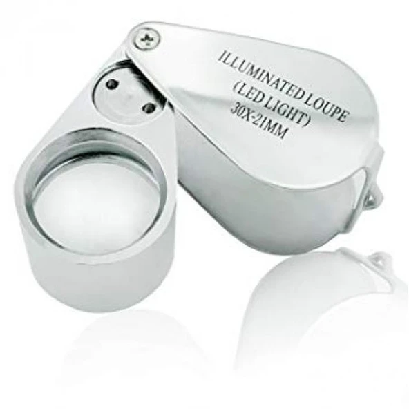Kontrol Için Özel Kutulu Metal Işıklı Lup 30X21 - 4