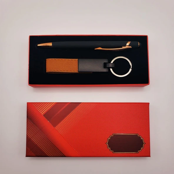 Deri Metal Anahtarlık Ve Rubber Kalem ürün görseli 1