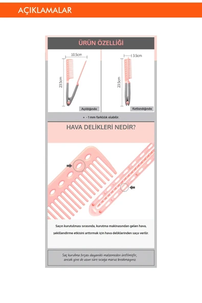 Saçlara Kolay Şekil Veren Saç Kurutma Fırçası APIEU Easy Hair Dry Brush - 3