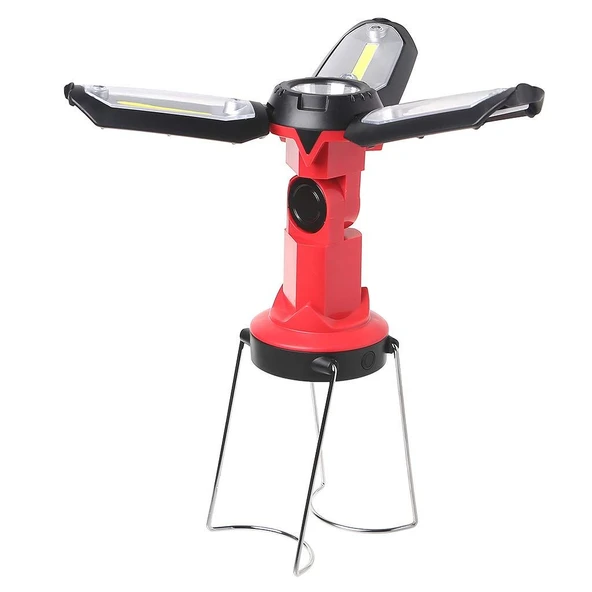 Şarjlı Katlanabilir 3 XCob Led + 3W Led Çok Fonksiyonlu Kamp Feneri P-8801 - 2