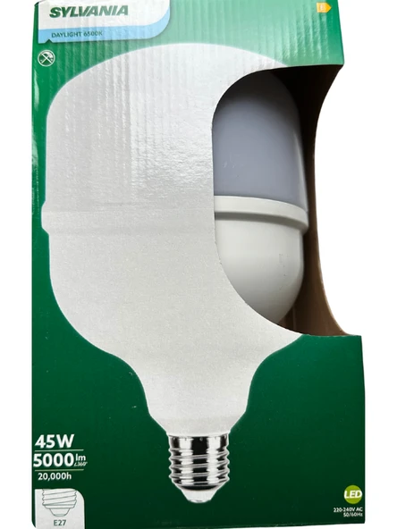 (3 Adet) Sylvania 45W 6500K (Beyaz Işık) E27 Duylu (Kalın Duy) Torch Led Ampul - Resim 2