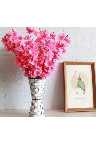Yapay ÇiçekKOYU PEMBE  Bahar Dalı Japon Kiraz Çiçeği 90 Cm ürün görseli