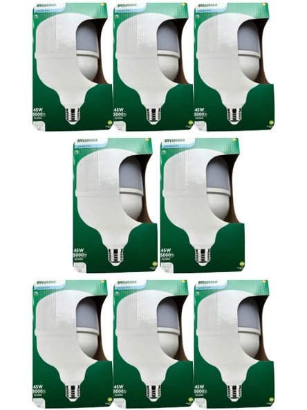 (8 Adet) Sylvania 45W 6500K (Beyaz Işık) E27 Duylu (Kalın Duy) Torch Led Ampul