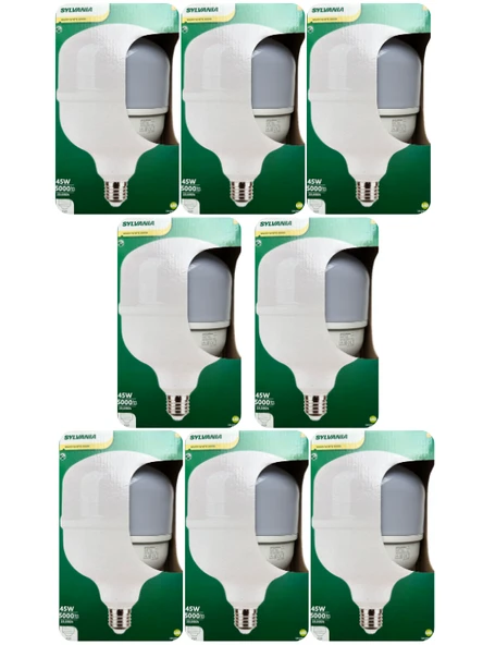 (8 Adet) Sylvania 45W 3000K (Sarı Işık) E27 Duylu (Kalın Duy) Torch Led Ampul 