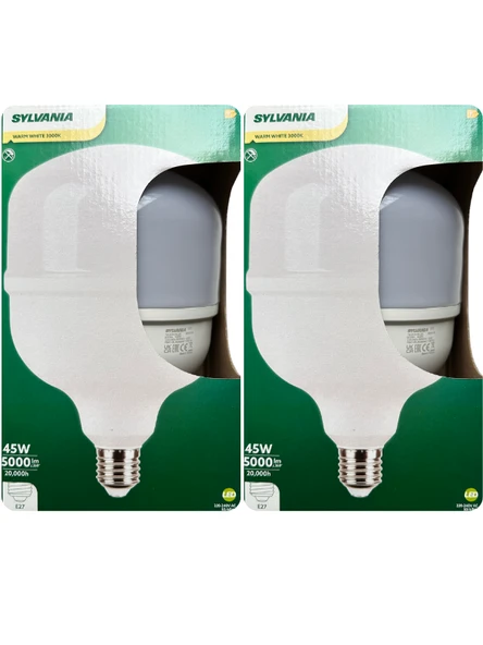 (2 Adet) Sylvania 45W 3000K (Sarı Işık) E27 Duylu (Kalın Duy) Torch Led Ampul 