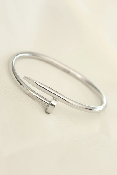 316L Çelik Gümüş Renk Çivi Model Bileklik - TJ-BB4320