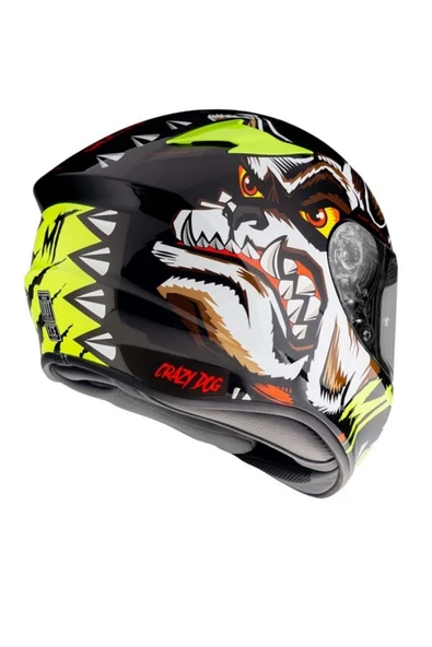 Kask Targo Crazydog Motosiklet Kaskı Siyah Vizörlü - 4