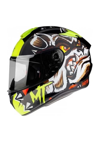 Kask Targo Crazydog Motosiklet Kaskı Siyah Vizörlü - 2