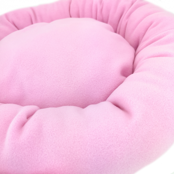 Polar Simit Kedi & Küçük Irk Köpek Yatağı -Pembe - 2