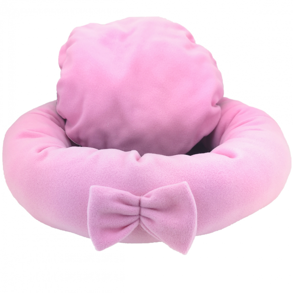 Polar Simit Kedi & Küçük Irk Köpek Yatağı -Pembe - 3