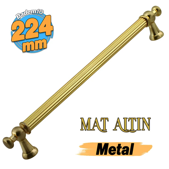 Osmanlı Metal Çizgili Altın Kulp 224 mm 22.4 cm Mobilya Çekmece Mutfak Dolabı Dolap Kapak Kulb Kulpu
