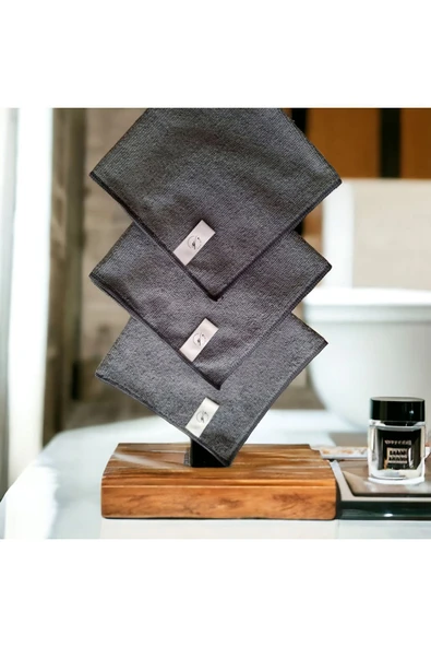 Gri Mikrofiber Temizlik Bezi 3 Adet Ev Ve Cam Temizliği Araba Tezgaüstü Bezi - 7