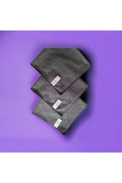 Gri Mikrofiber Temizlik Bezi 3 Adet Ev Ve Cam Temizliği Araba Tezgaüstü Bezi - 8
