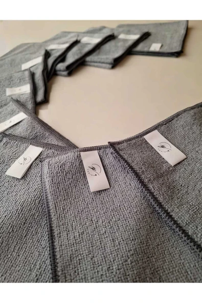 Gri Mikrofiber Temizlik Bezi 20 Adet Cam Ev Pencere Araba Temizliği - 5
