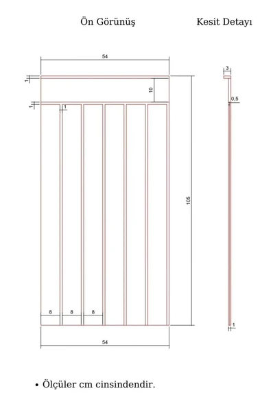 petels Dekoratif Duvar Paneli ( 54 X 105 Cm ) Boyanabilir Ahşap Ham Mdf Duvar Paneli - 3