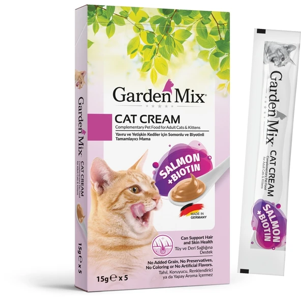 Garden Mix Kedi Kreması Somon+Biotin 15X5Gr
