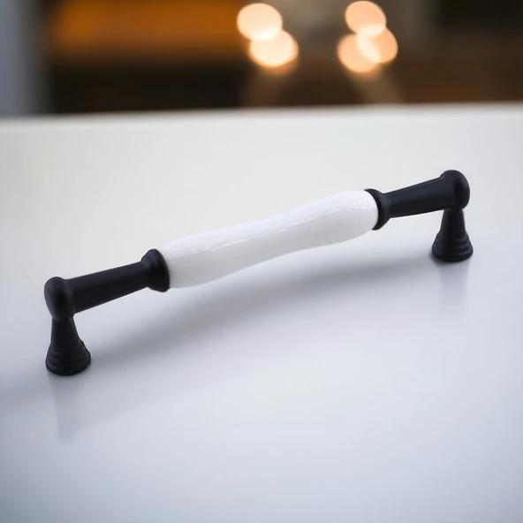 Anav Porselen Kulp 160 mm Mobilya Çekmece Mutfak Dolabı Dolap Kapak Kulpları Kulb Kulpu Siyah - 5