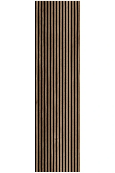 petels hareli koyu 60x245 Cm Meşe Renk Akustik Ahşap Duvar Paneli