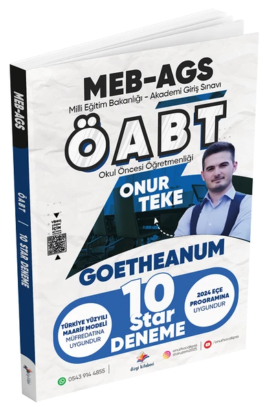 Dizgi Kitap ÖABT MEB-AGS Okul Öncesi Öğretmenliği GOETHEANUM Star 10 Deneme Dizgi Kitap Yayınları