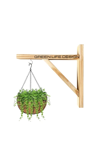 Green Life Design Ahşap Çok Amaçlı Duvar Askısı Çiçek &kuş Kafesi Askısı Pratik Modern Duvar Askılığı - 5