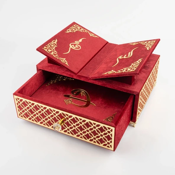 Raşel Kaplama, Çekmeceli Rahleli Kur'an-ı Kerim (Orta Boy, Bordo) - 6