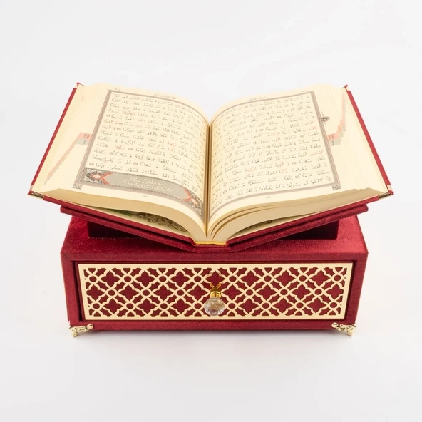 Raşel Kaplama, Çekmeceli Rahleli Kur'an-ı Kerim (Orta Boy, Bordo)